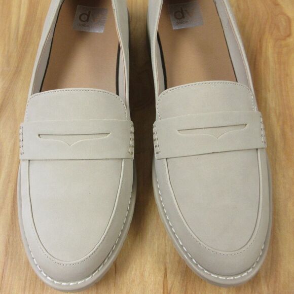DV DOLCE VITA Crisp Lug Sole Penny Loafers Womens Sz 11 Dune Beige Slip On Shoes - Picture 4 of 14